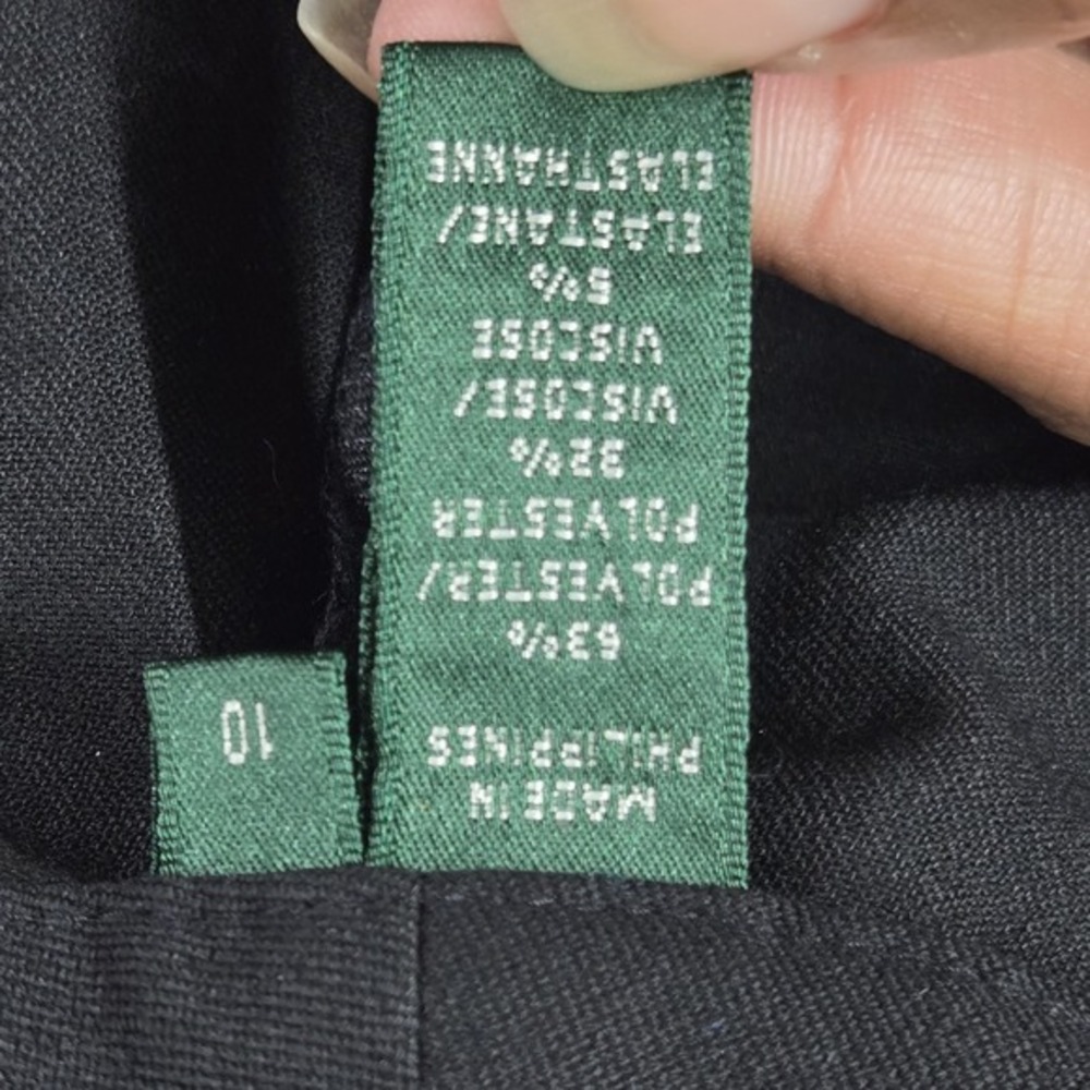 Lauren Ralph Women Pants 10 Black Dress Pants Button Zipper 29" Inseam - Picture 4 of 12